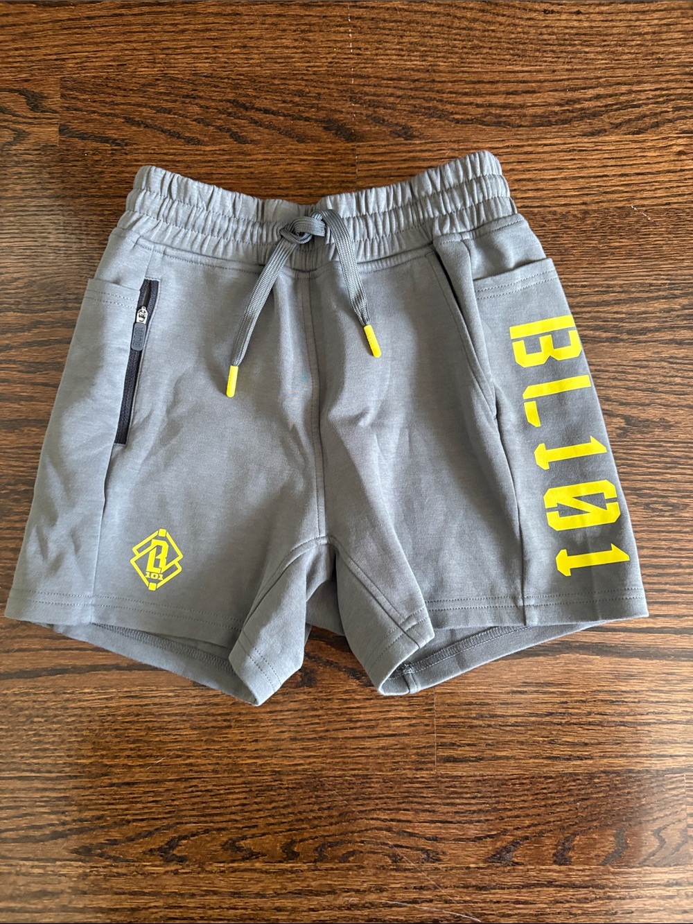 Baseball Lifestyle 101 Gray Shorts with Yellow Accents
